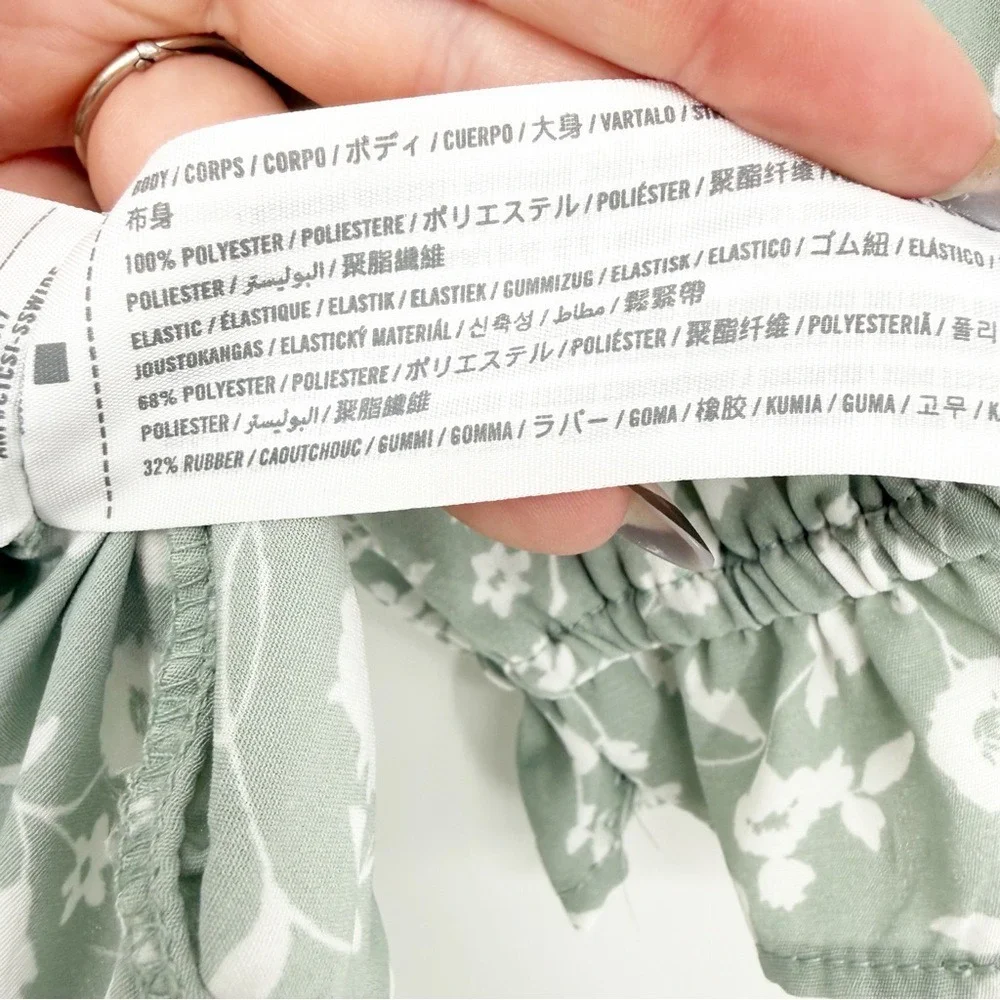 Abercrombie &‎ Fitch Floral Ruched Blouse XS Green